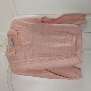 Pretense peach pink sweater semi sheer size vintage large 14-16
